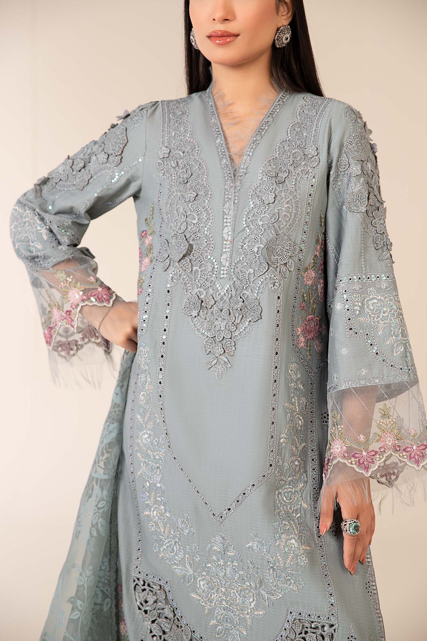 3 Piece Embroidered Dobby Suit |  DW-EA25-16