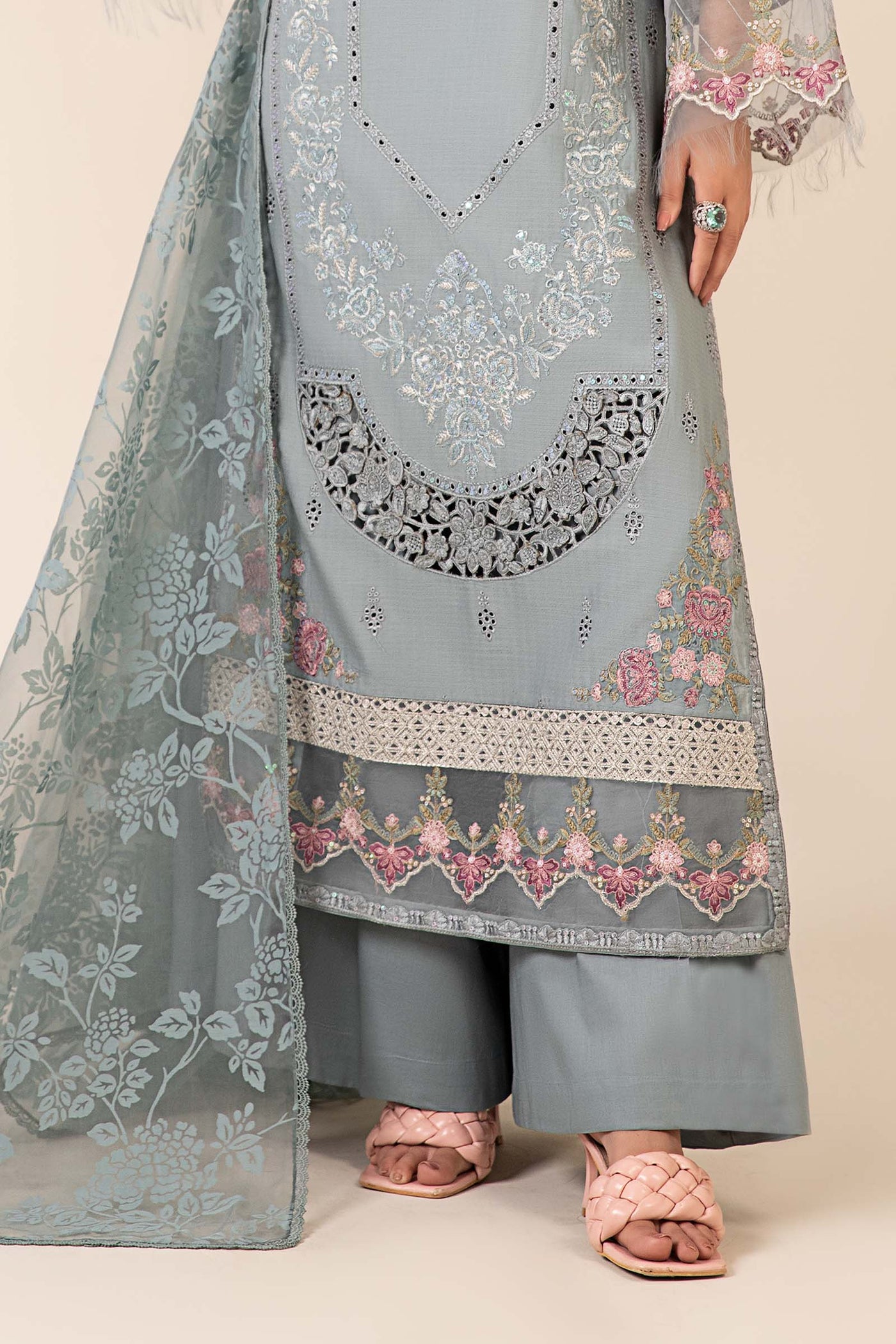 3 Piece Embroidered Dobby Suit |  DW-EA25-16