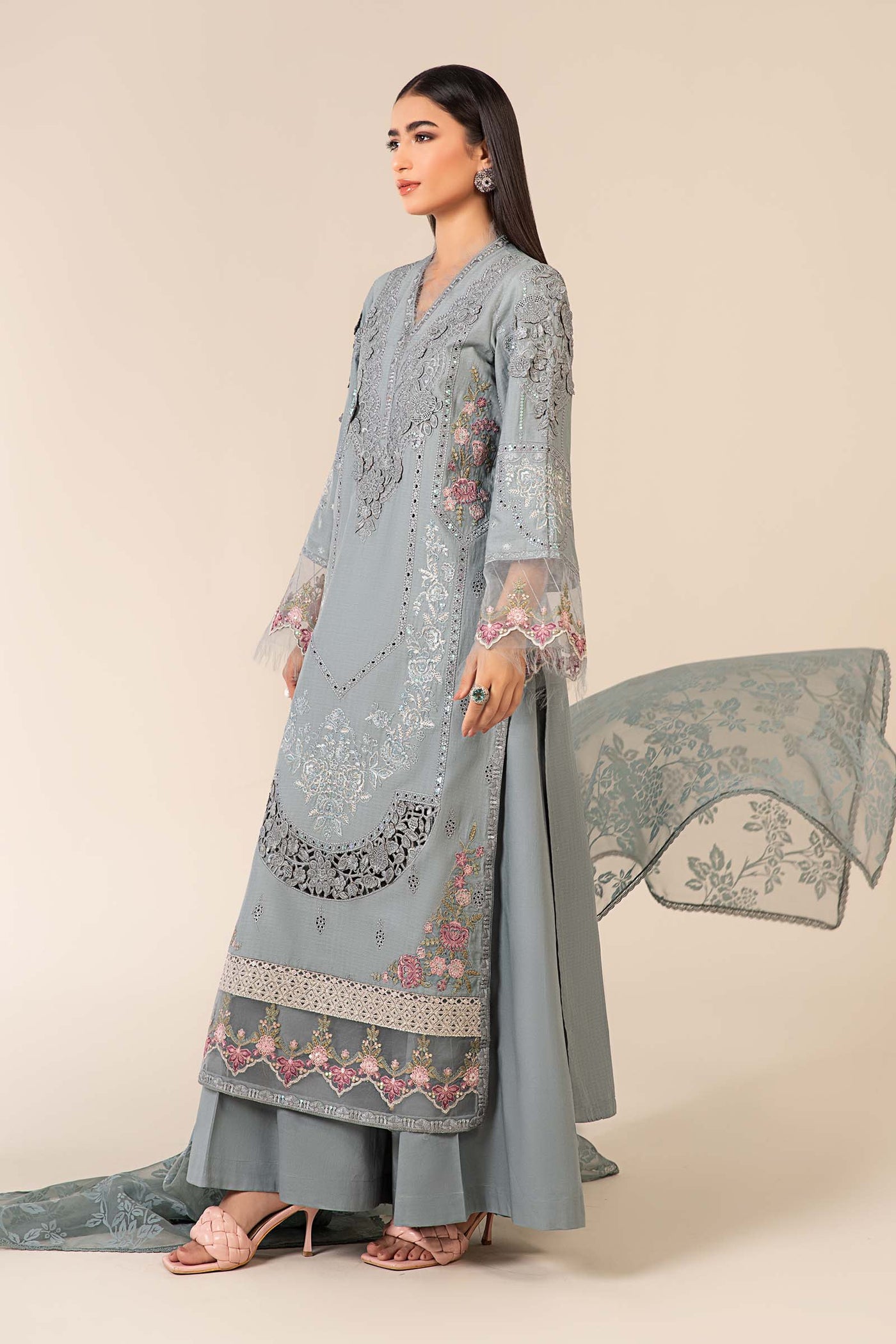 3 Piece Embroidered Dobby Suit |  DW-EA25-16