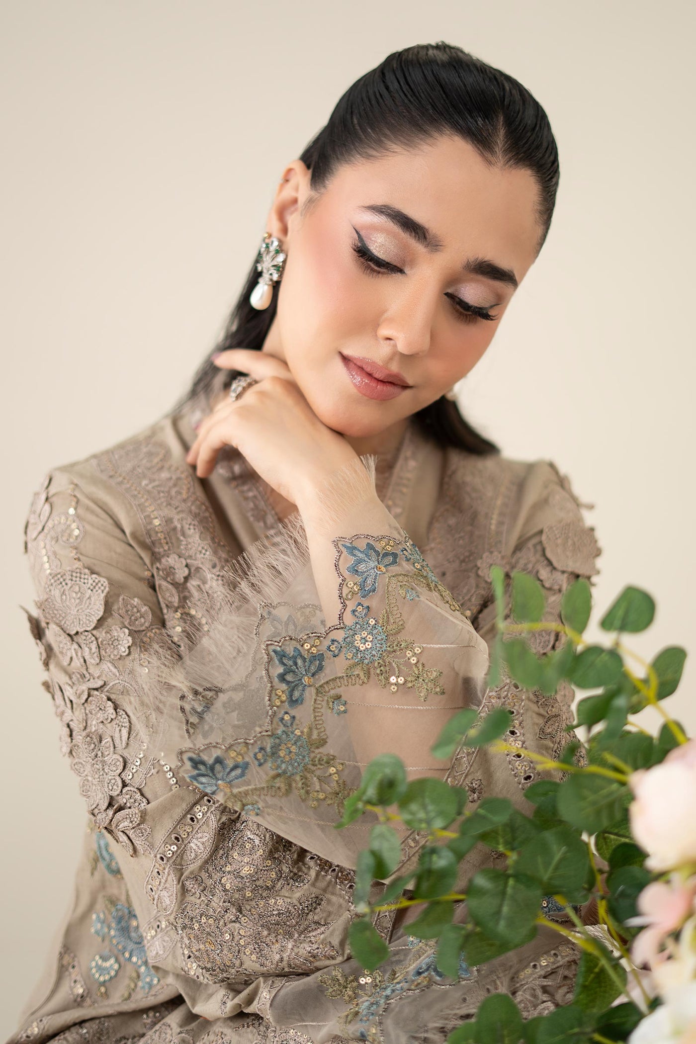 3 Piece Embroidered Dobby Suit |  DW-EA25-16