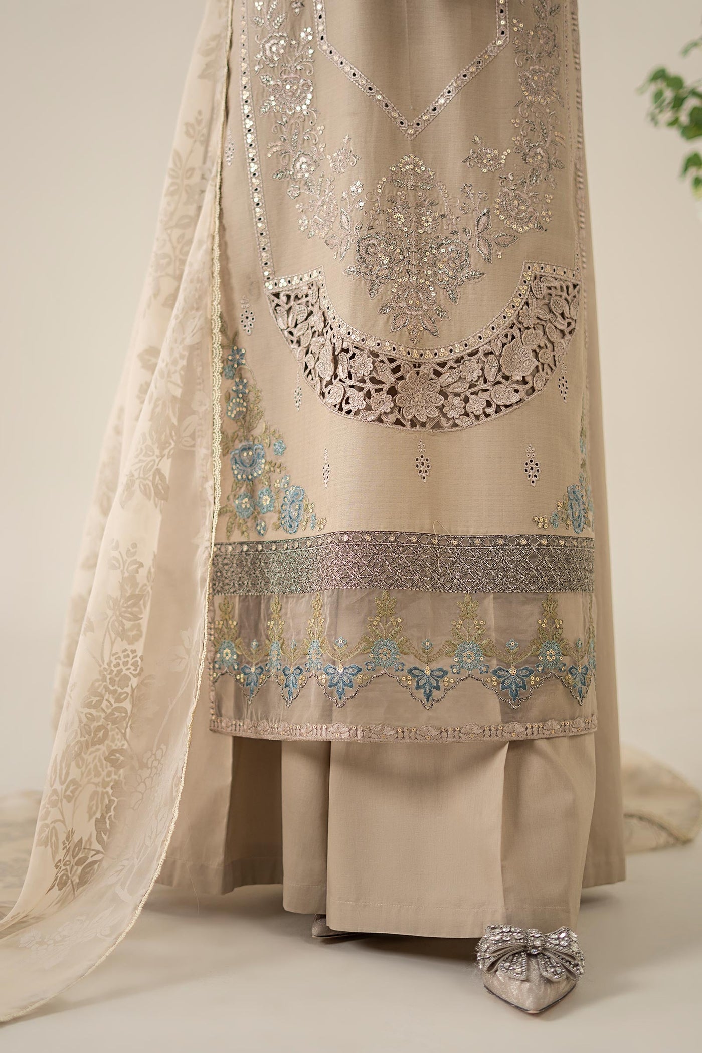 3 Piece Embroidered Dobby Suit |  DW-EA25-16