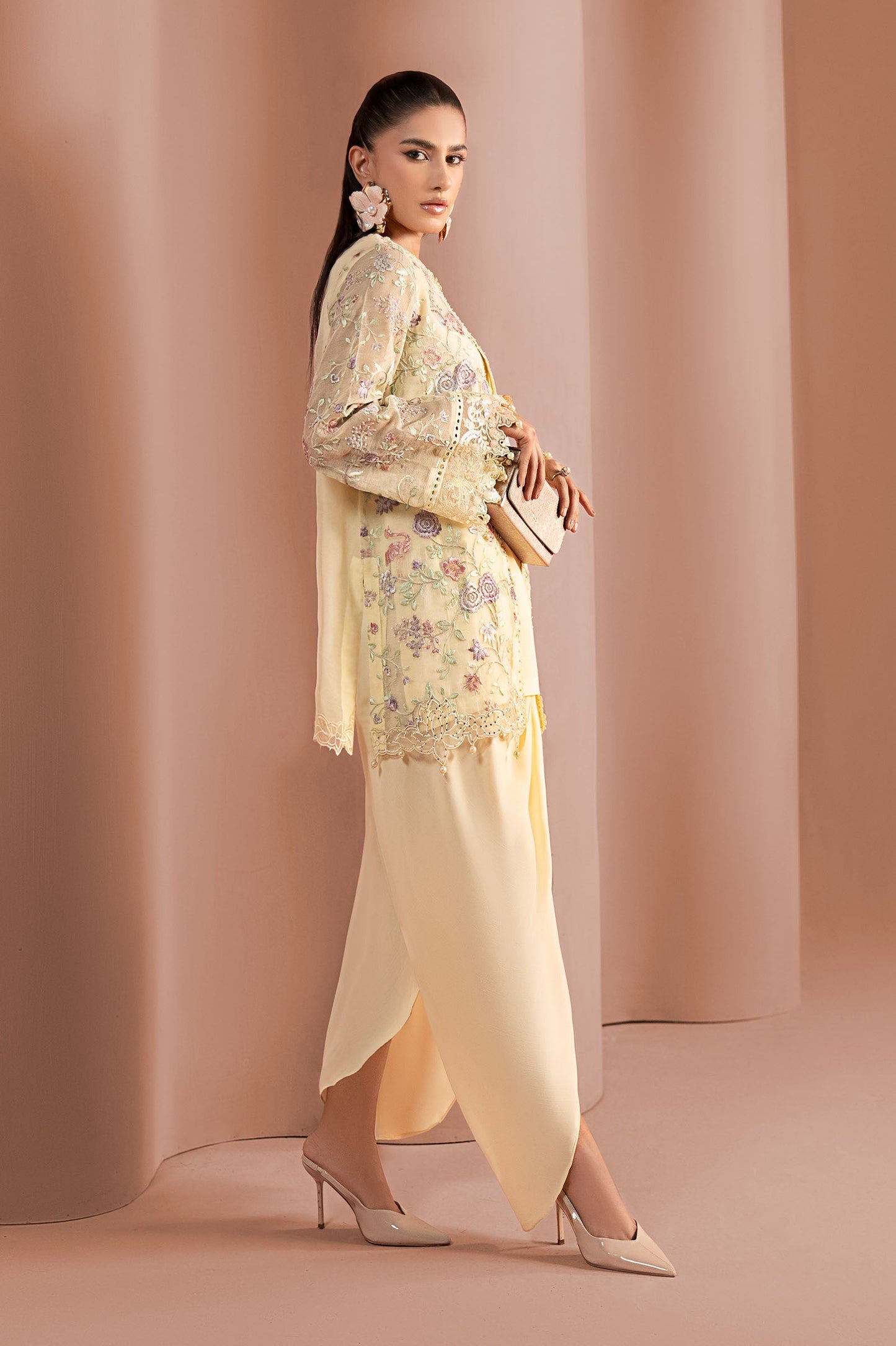 3 Piece Embroidered Cotton Net Suit