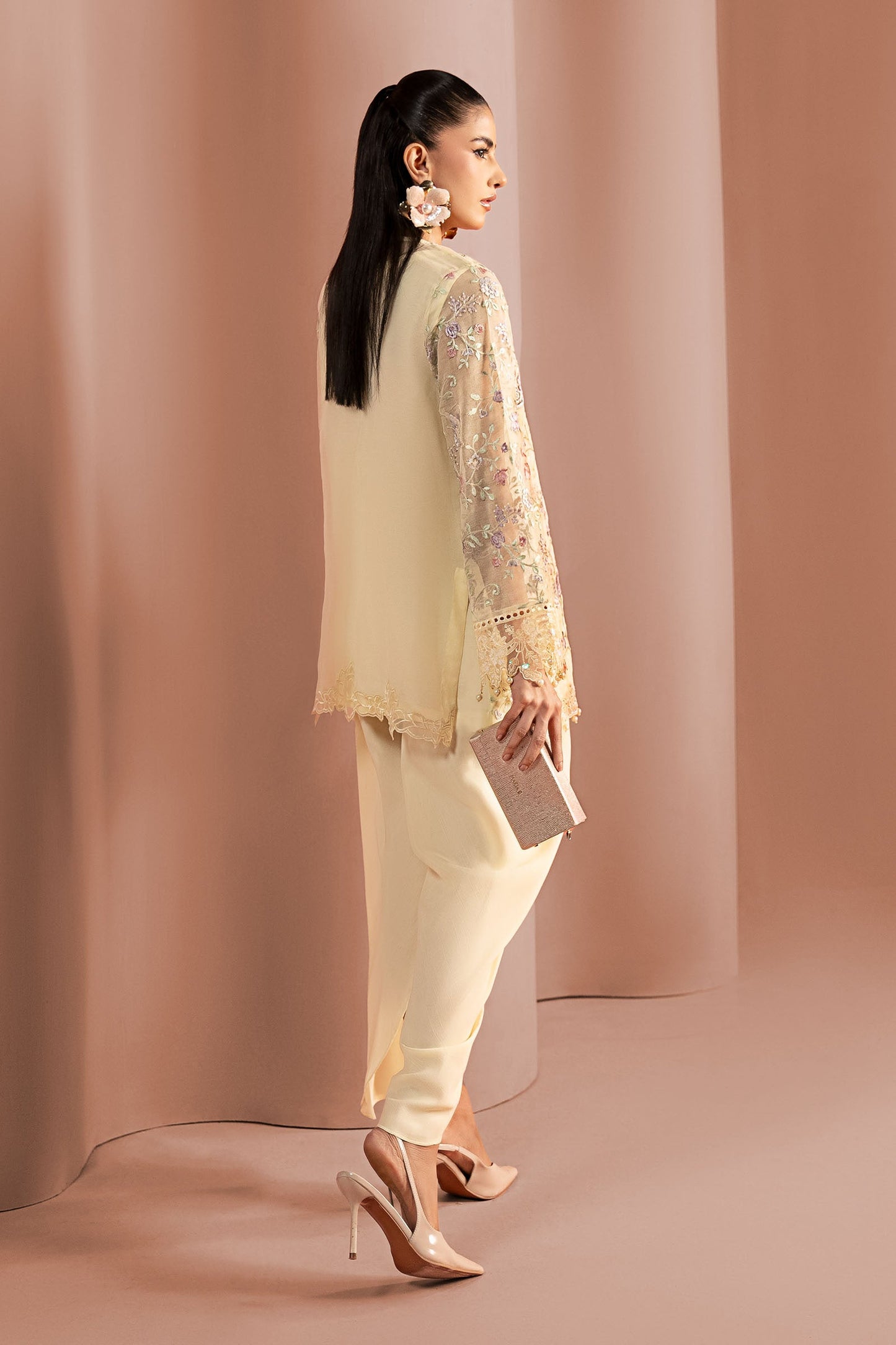 3 Piece Embroidered Cotton Net Suit