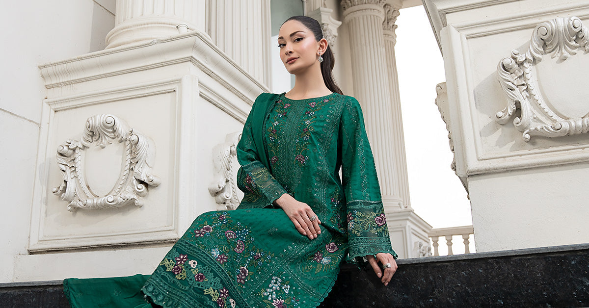 3 Piece Embroidered Dobby Lawn Suit