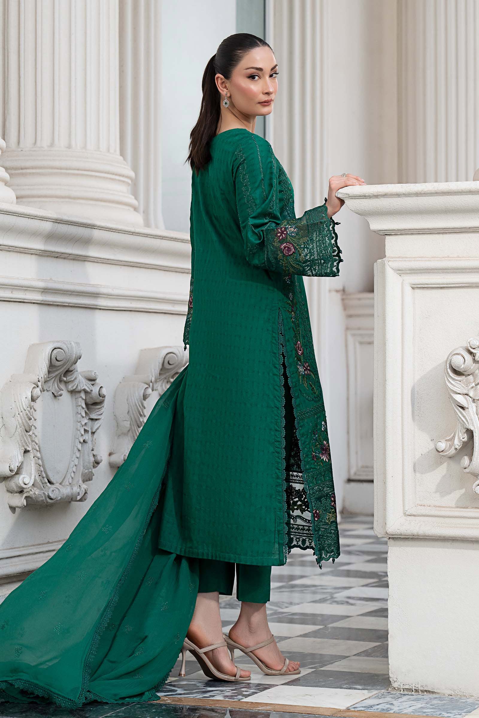 3 Piece Embroidered Dobby Lawn Suit