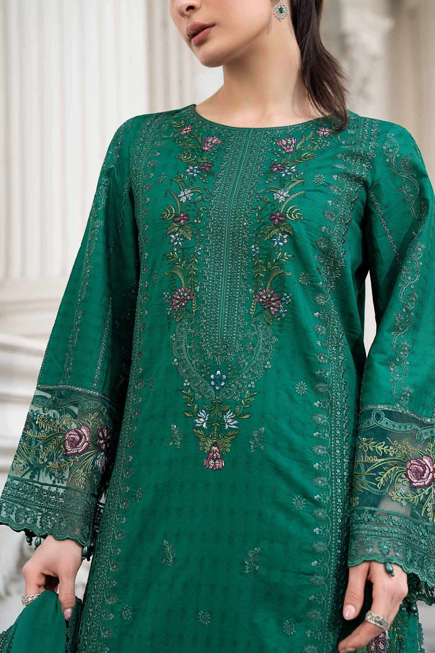 3 Piece Embroidered Dobby Lawn Suit