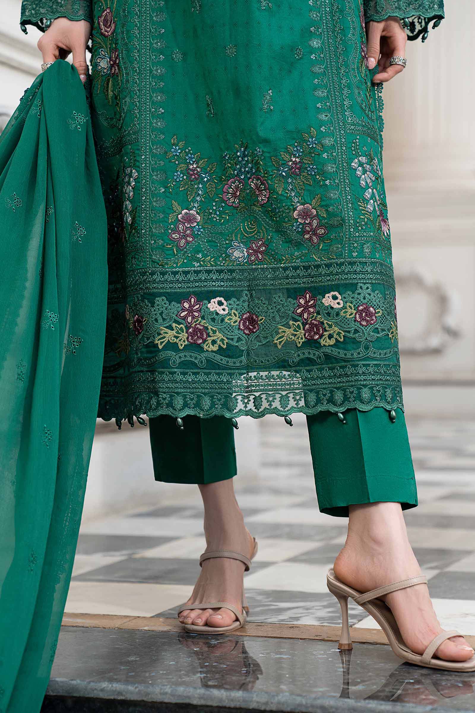 3 Piece Embroidered Dobby Lawn Suit
