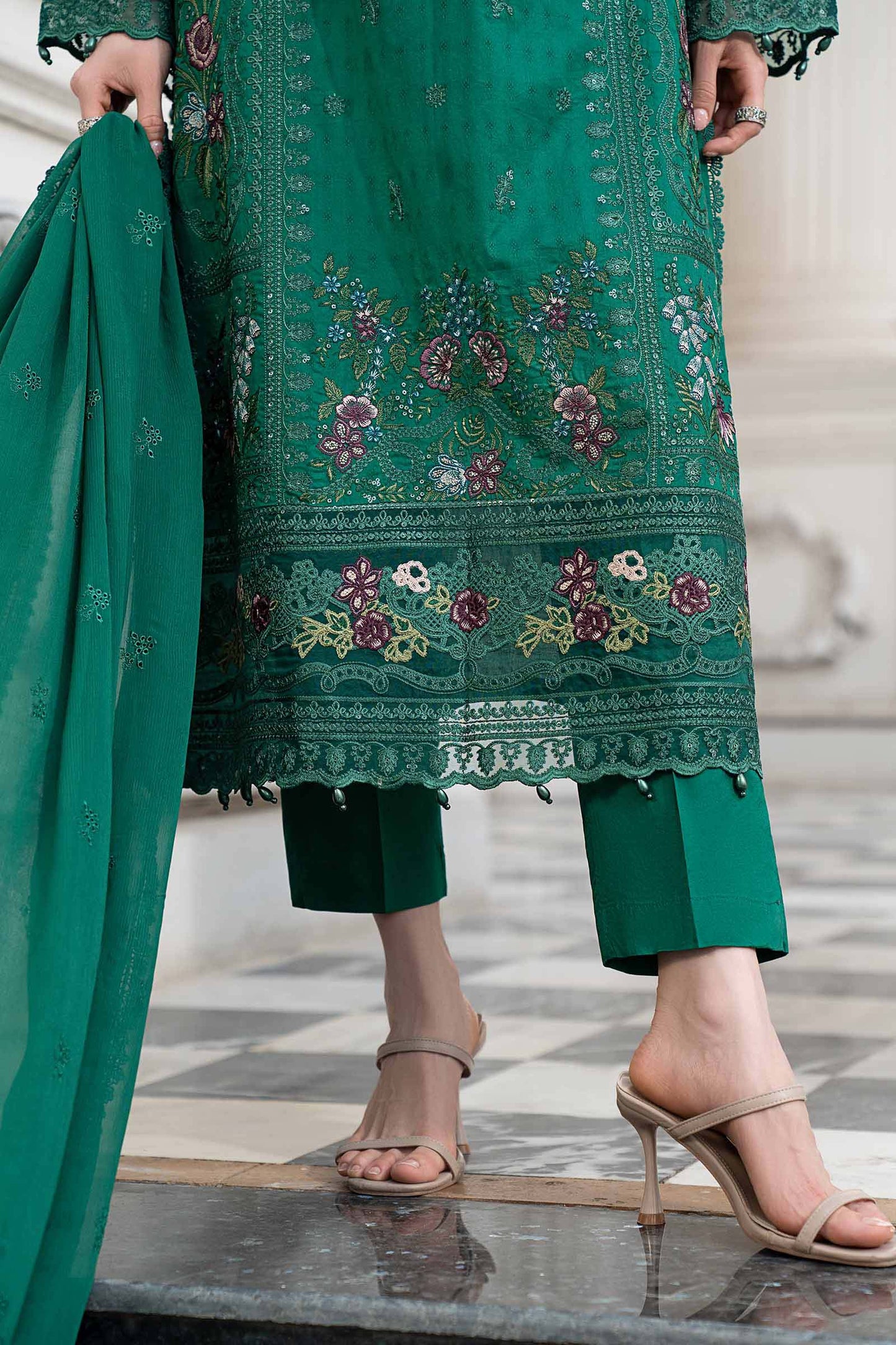 3 Piece Embroidered Dobby Lawn Suit