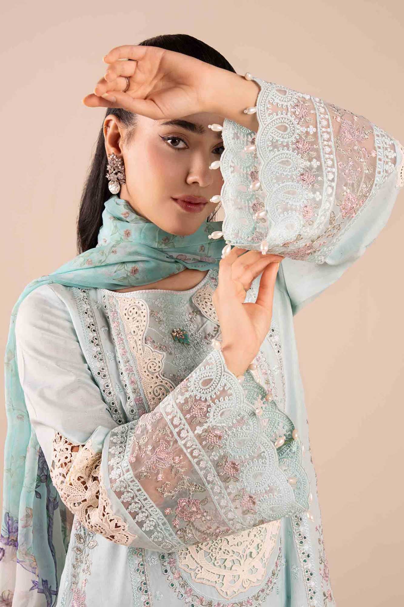 3 Piece Embroidered Dobby Suit