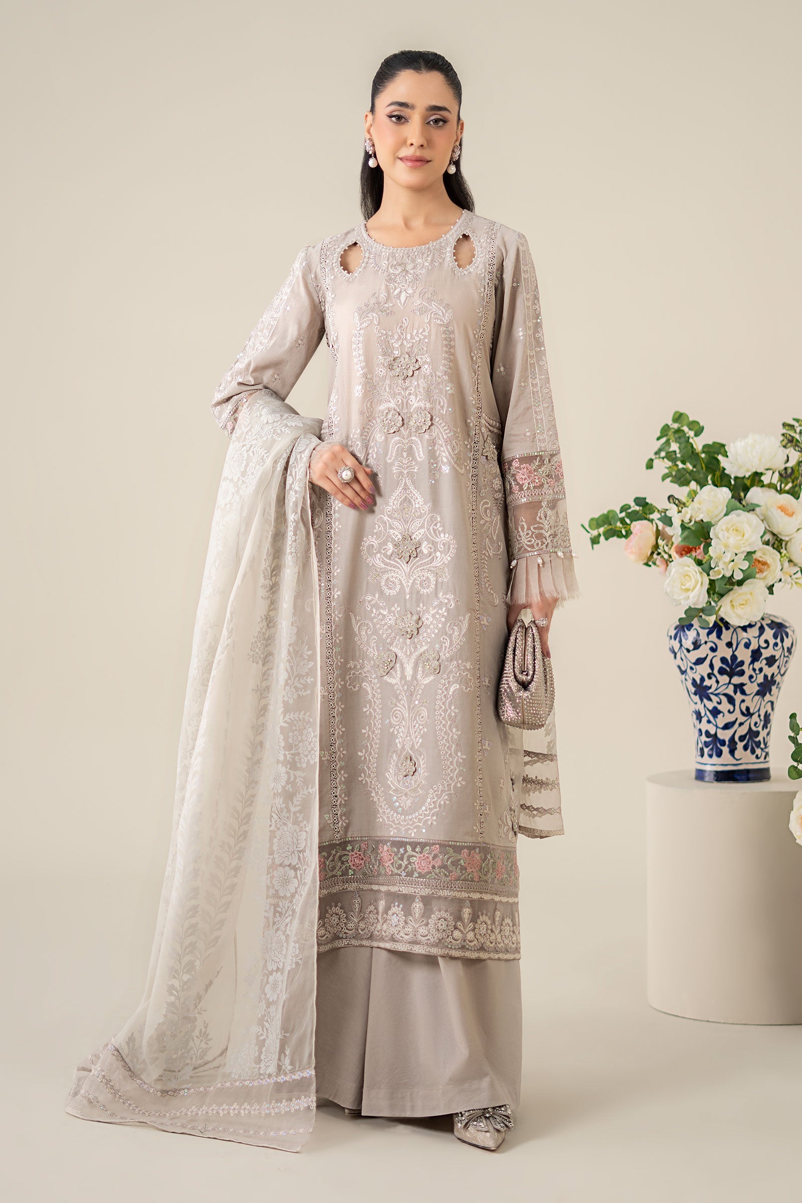 Maria B 3 Piece Embroidered Lawn Suit main image 0