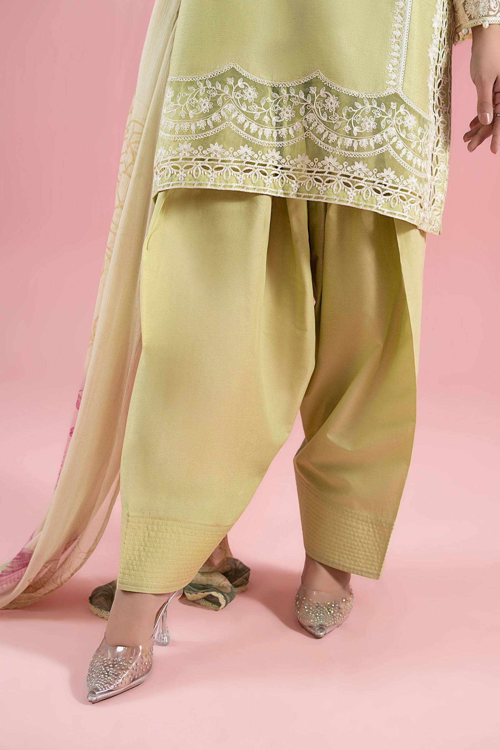 3 Piece Embroidered Dobby Suit