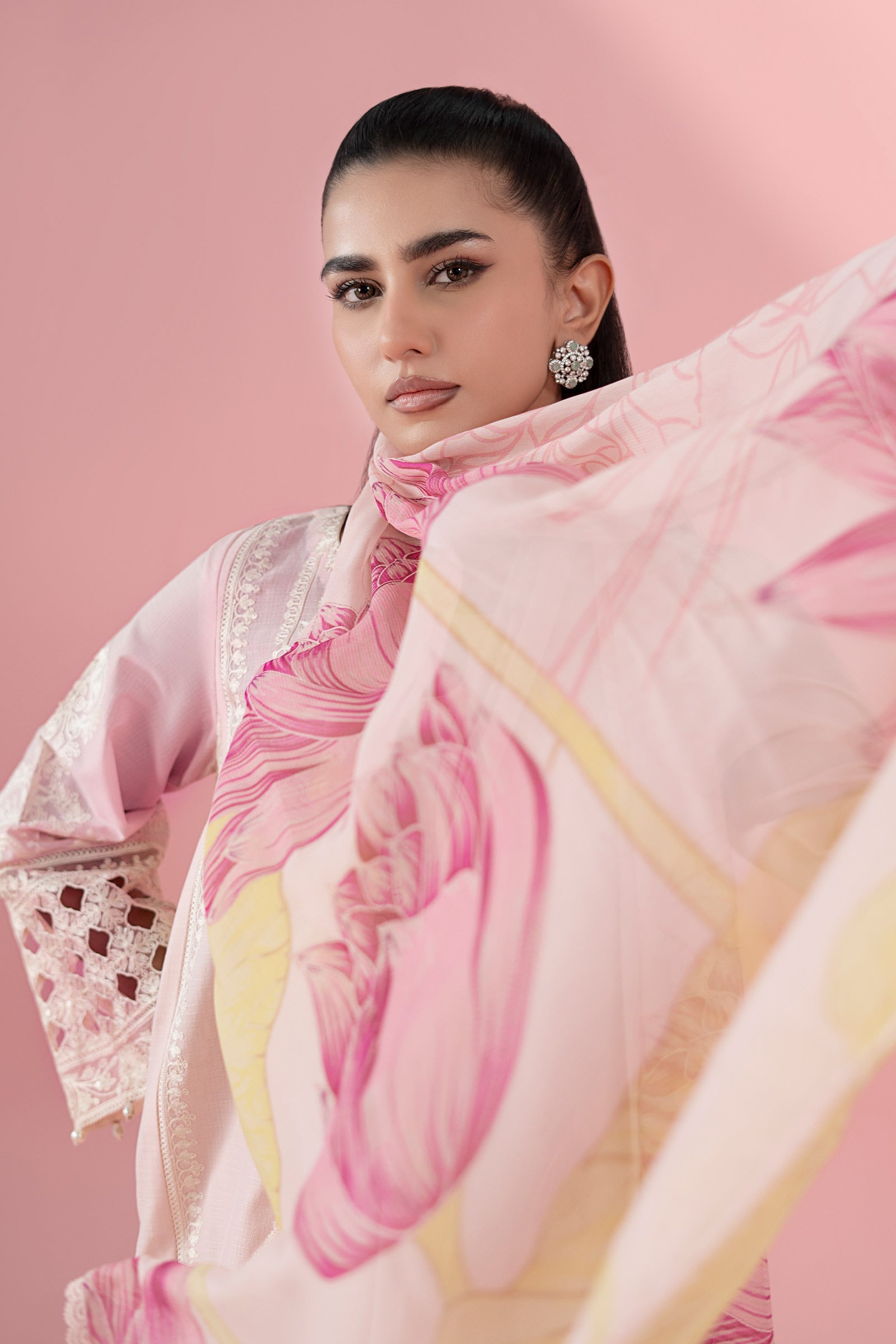 3 Piece Embroidered Dobby Suit