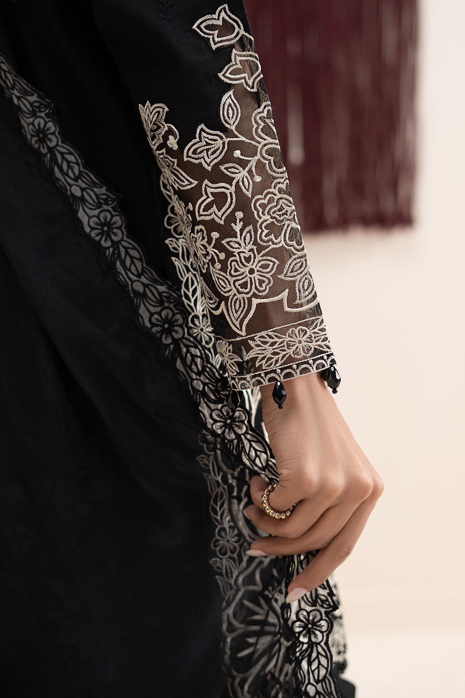 3 Piece Embroidered Dobby Lawn Suit