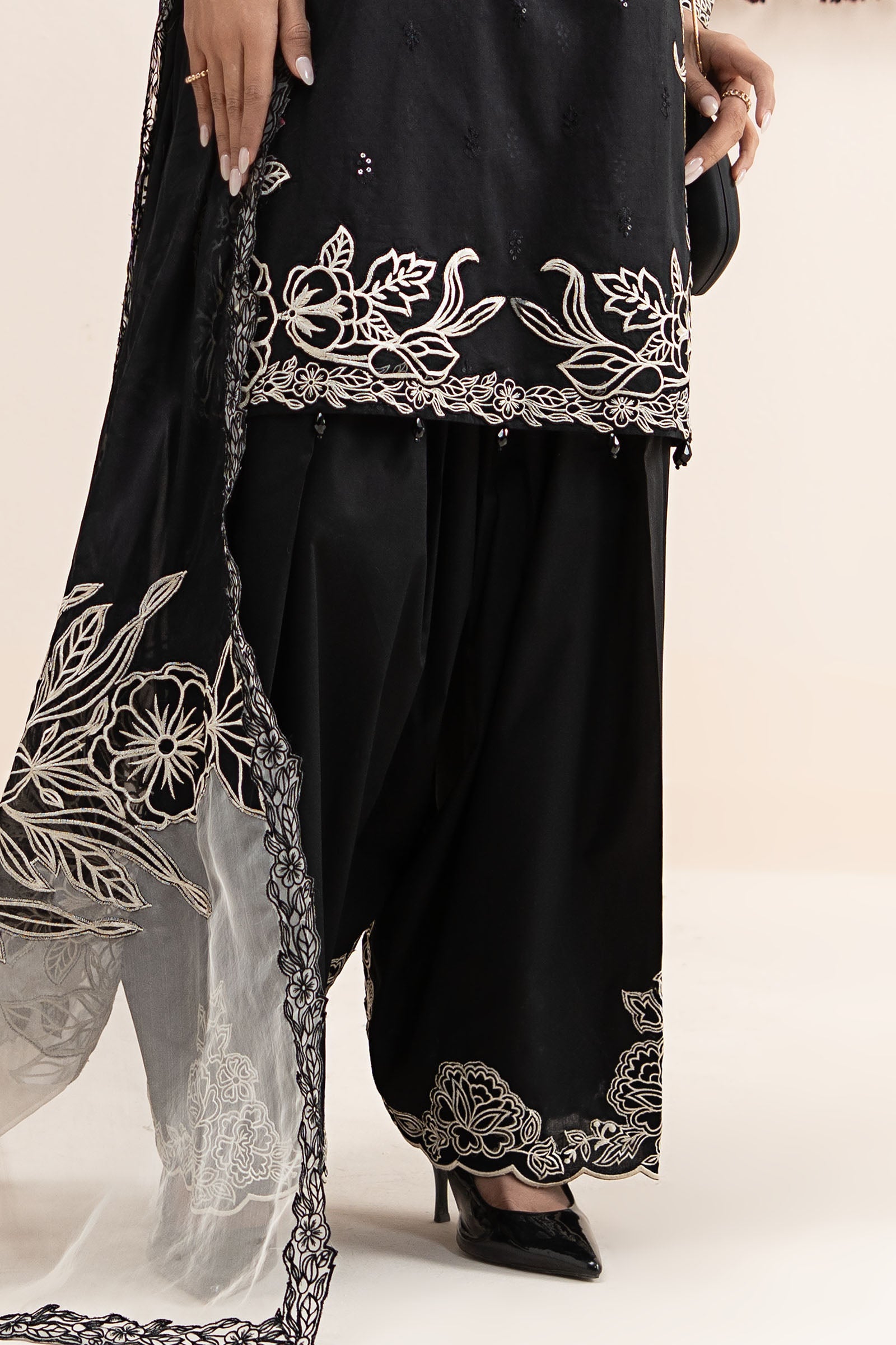 3 Piece Embroidered Dobby Lawn Suit