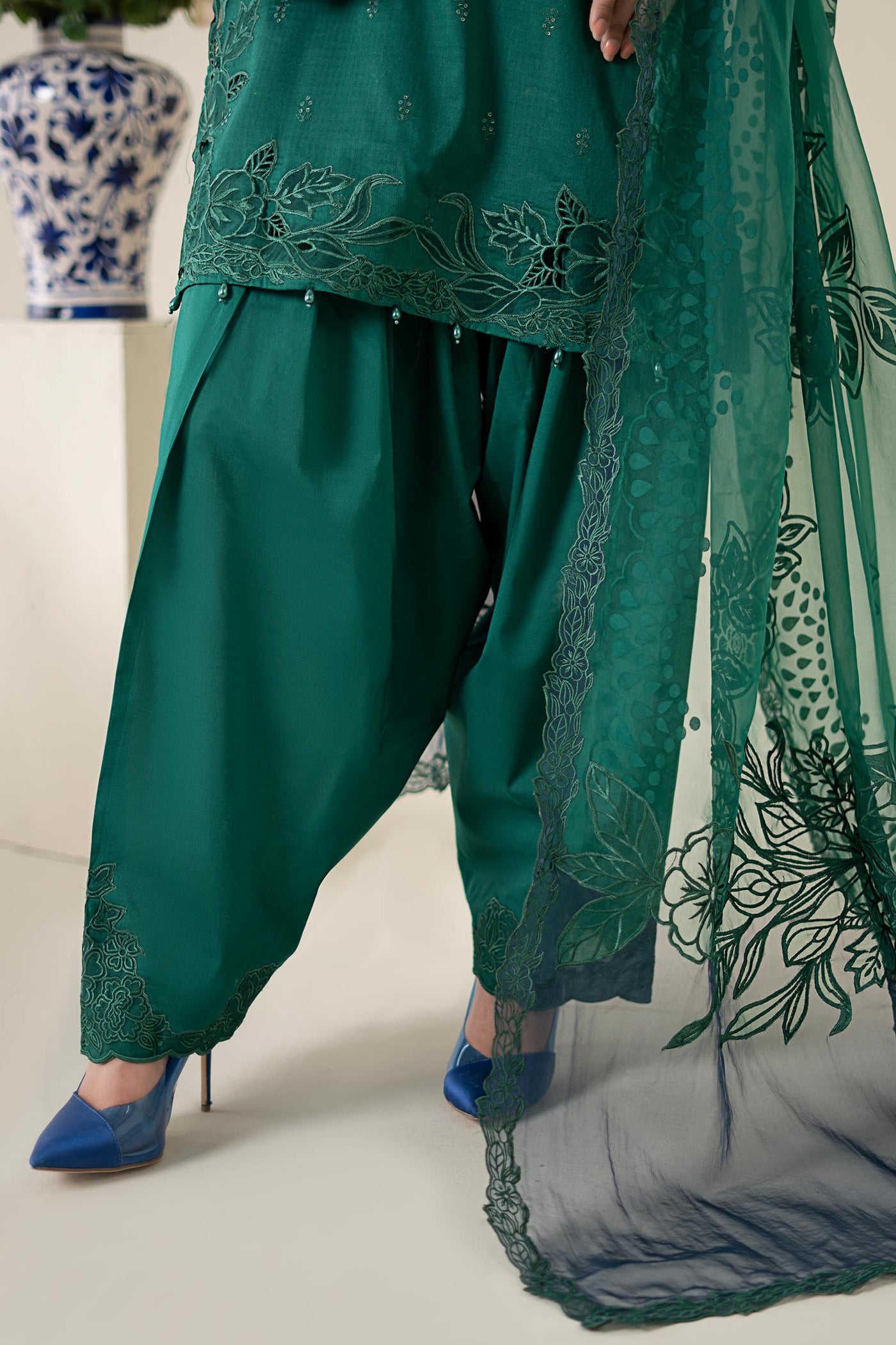 3 Piece Embroidered Dobby Suit |  DW-EA25-67