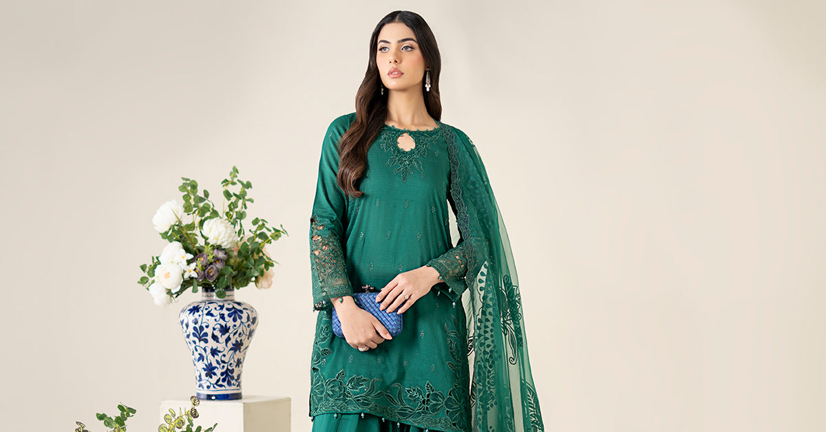 3 Piece Embroidered Dobby Suit |  DW-EA25-67