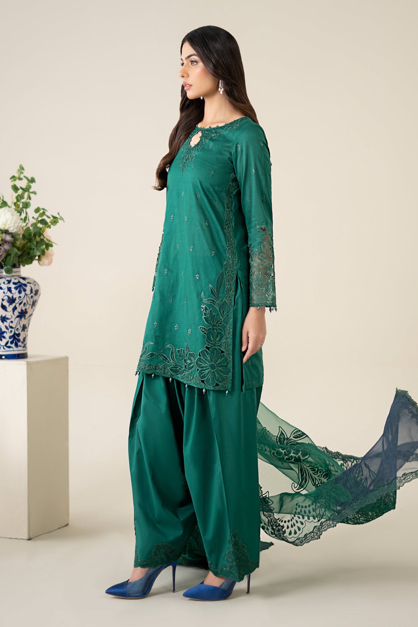 3 Piece Embroidered Dobby Suit |  DW-EA25-67