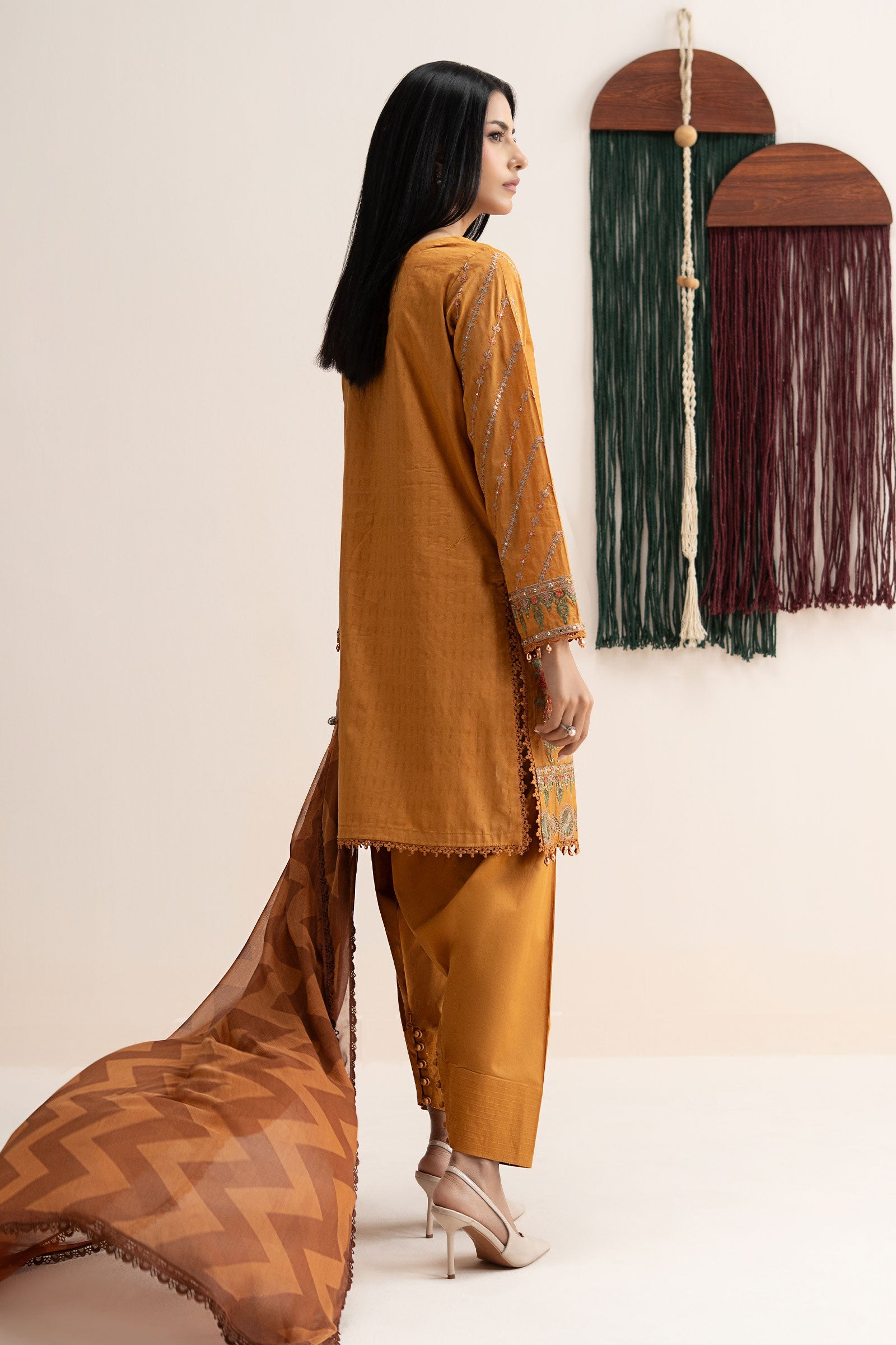 3 Piece Embroidered Dobby Lawn Suit