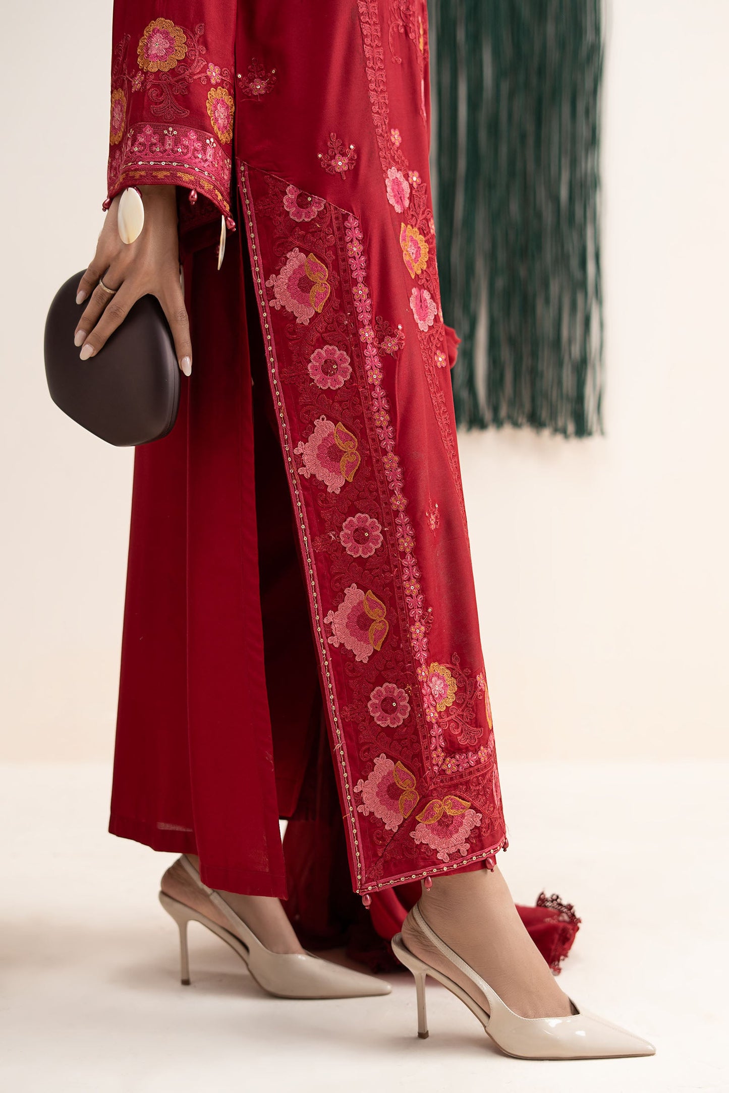 3 Piece Embroidered Arabic Lawn Suit
