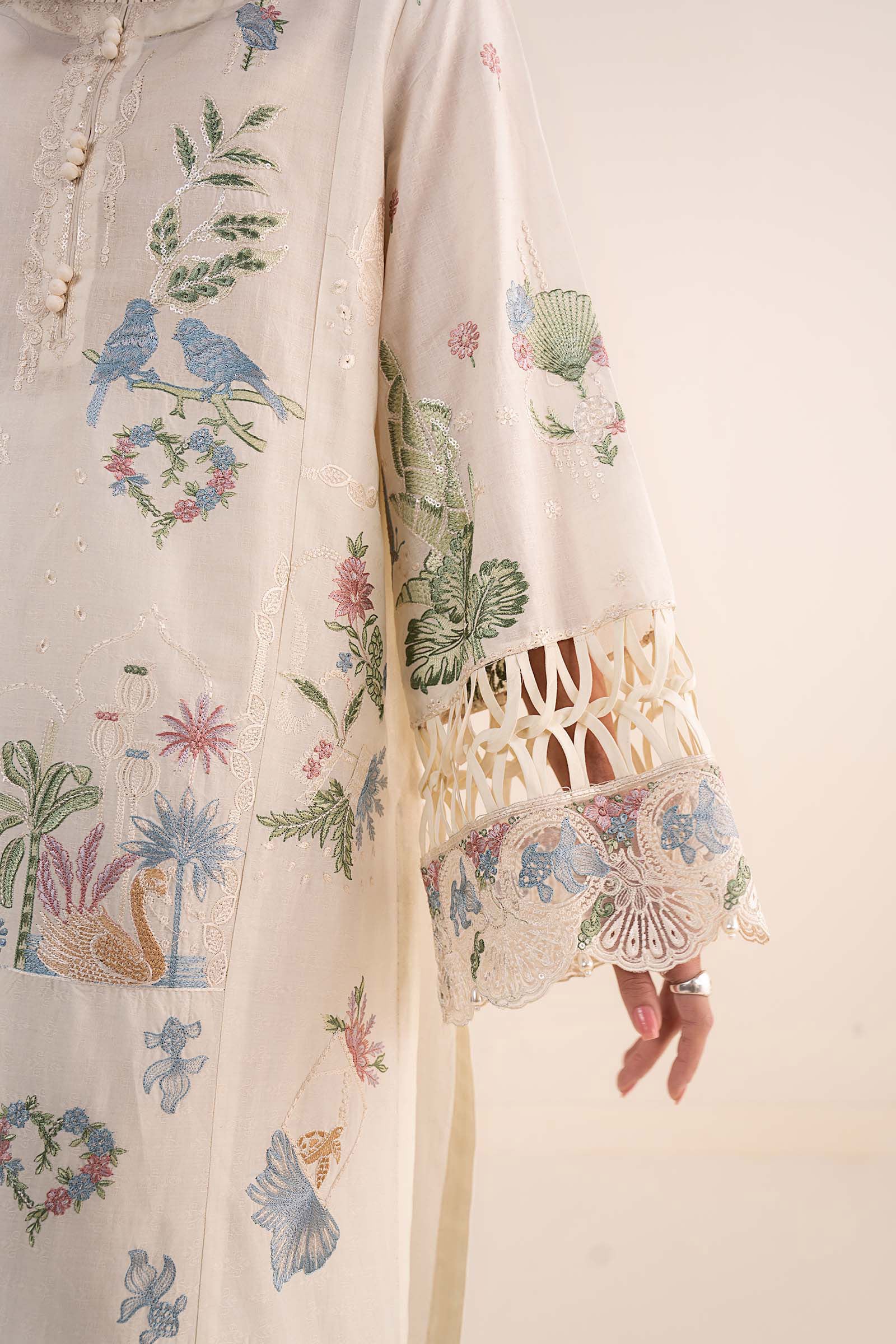 3 Piece Embroidered Dobby Lawn Suit