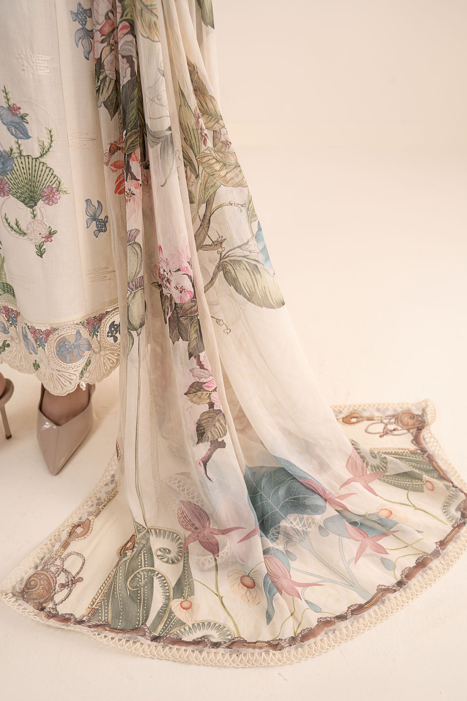 3 Piece Embroidered Dobby Lawn Suit