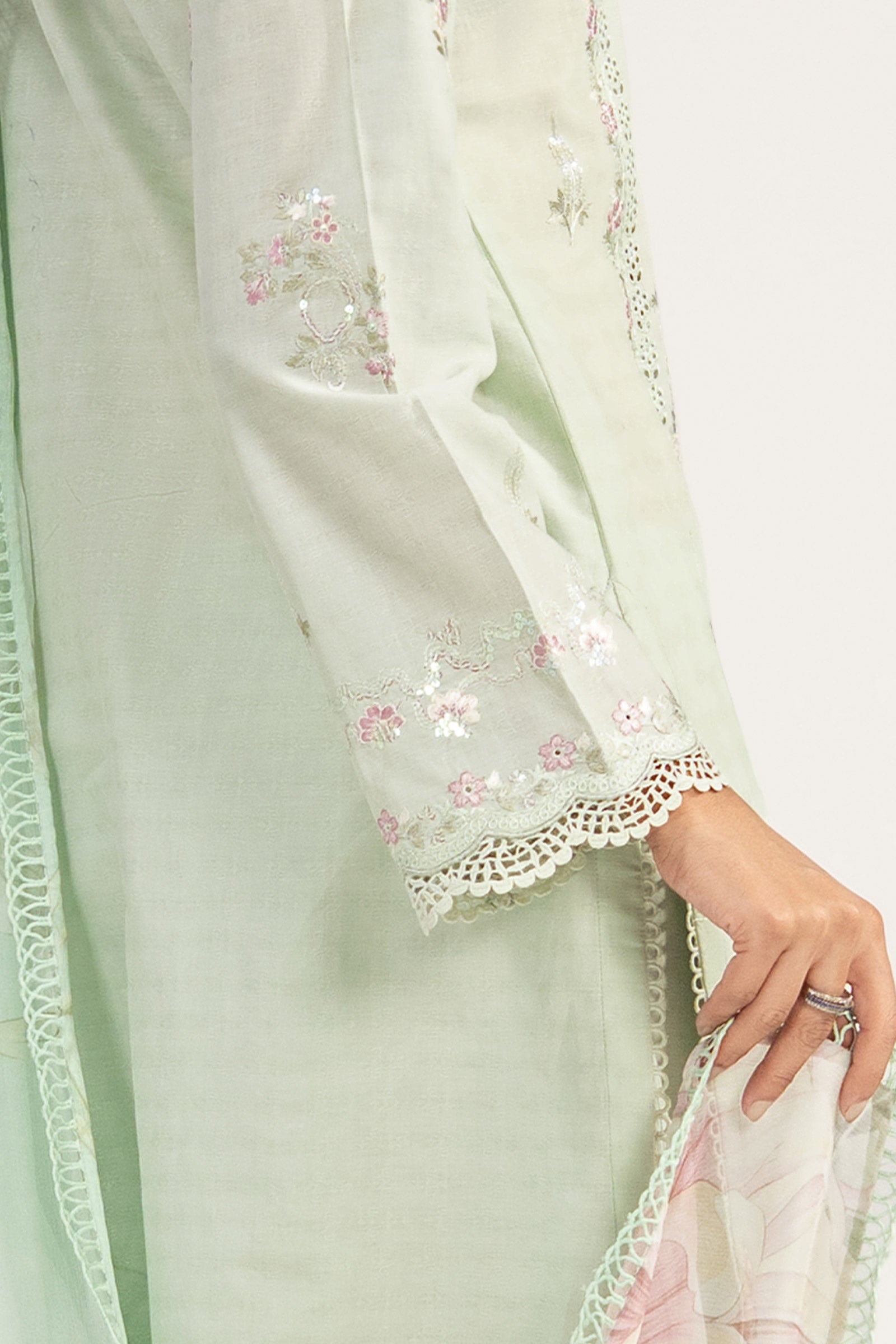 3 Piece Embroidered Dobby Jacquard Suit