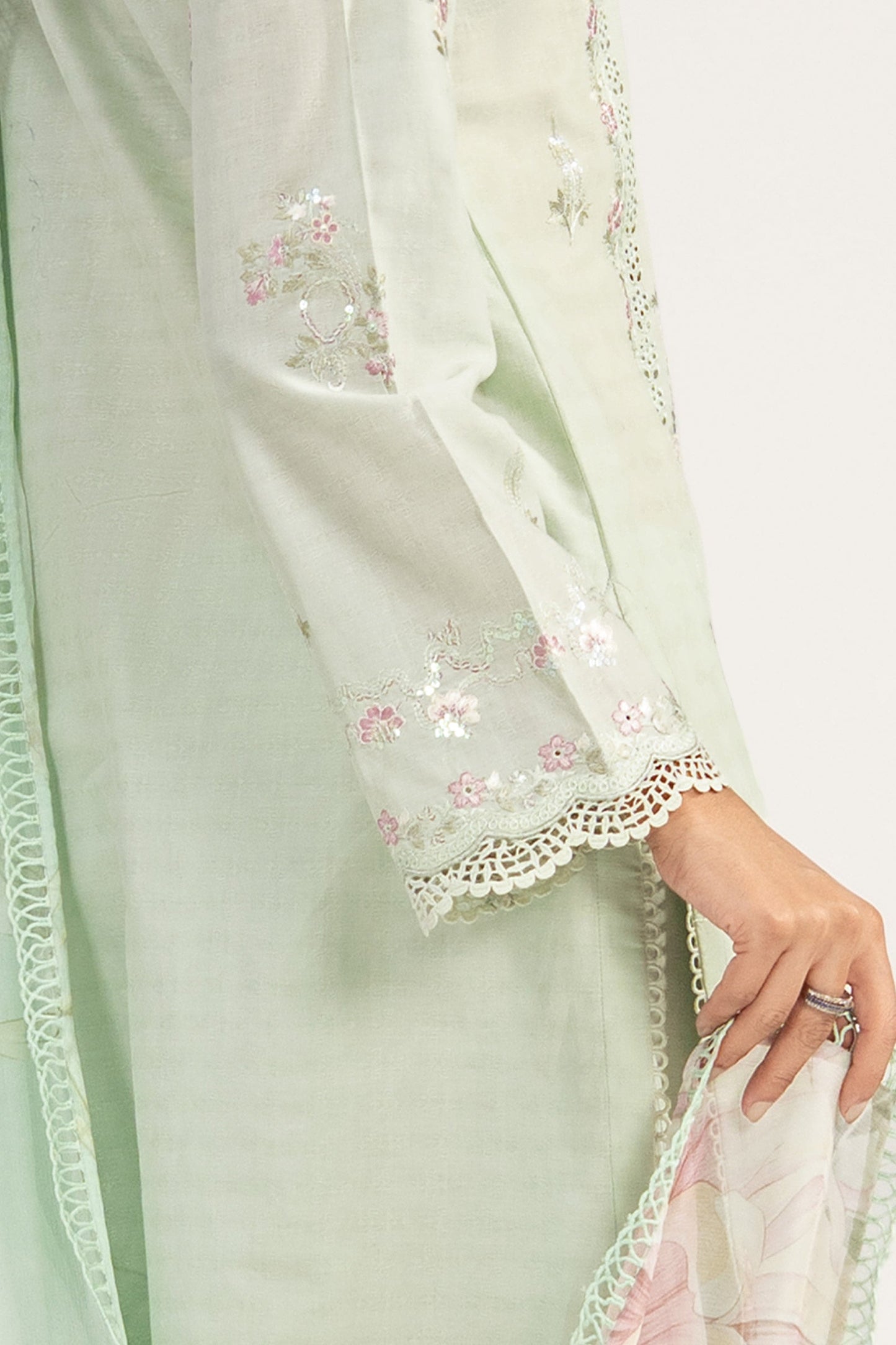 3 Piece Embroidered Dobby Jacquard Suit