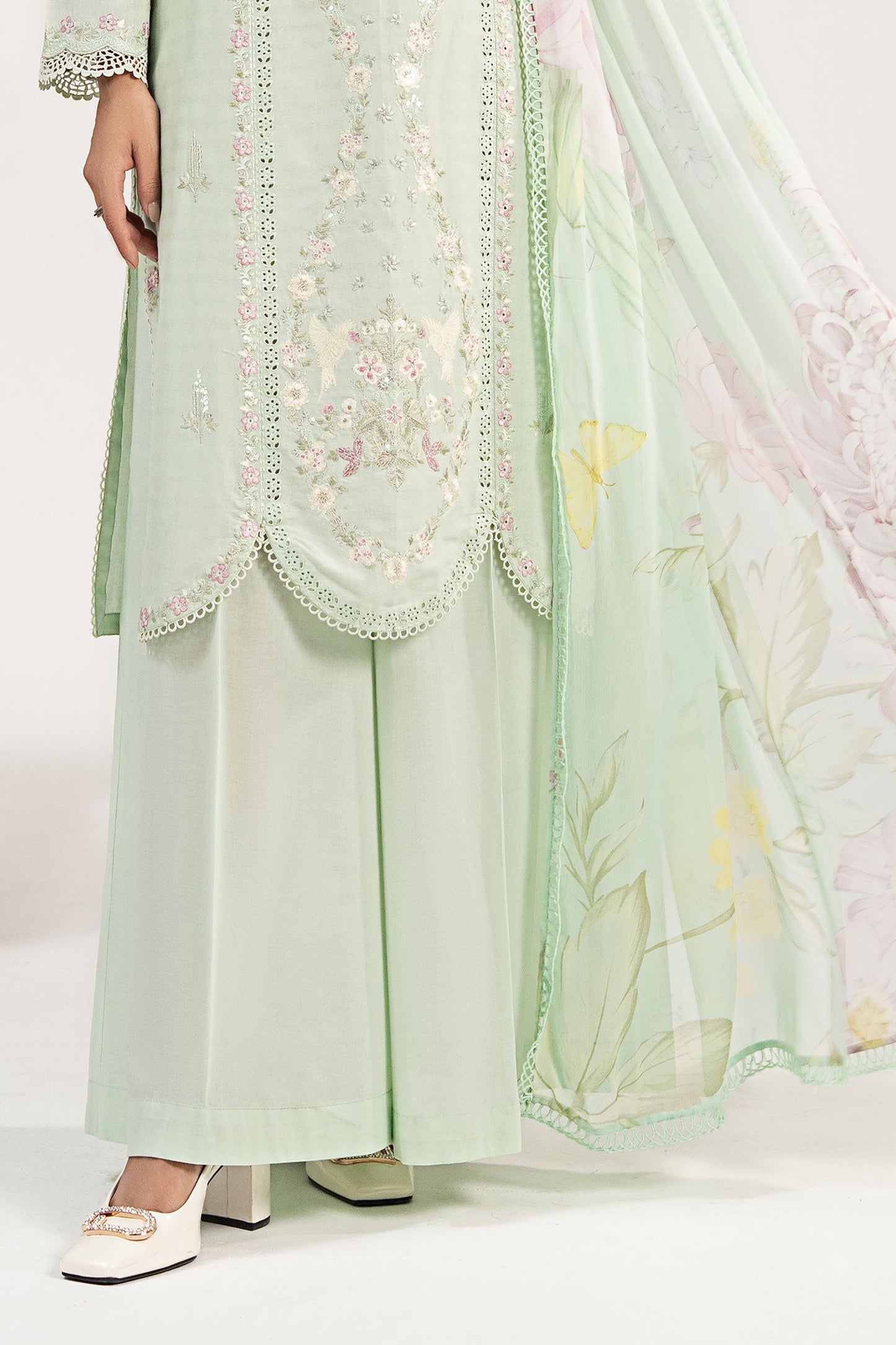 3 Piece Embroidered Dobby Jacquard Suit