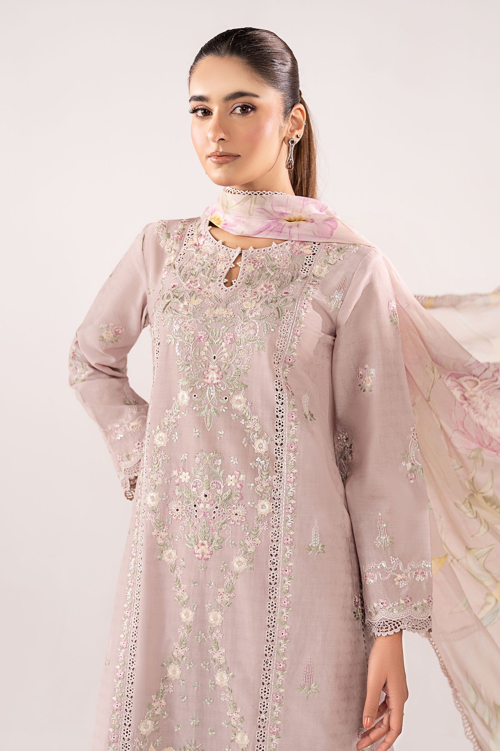 3 Piece Embroidered Dobby Jacquard Suit