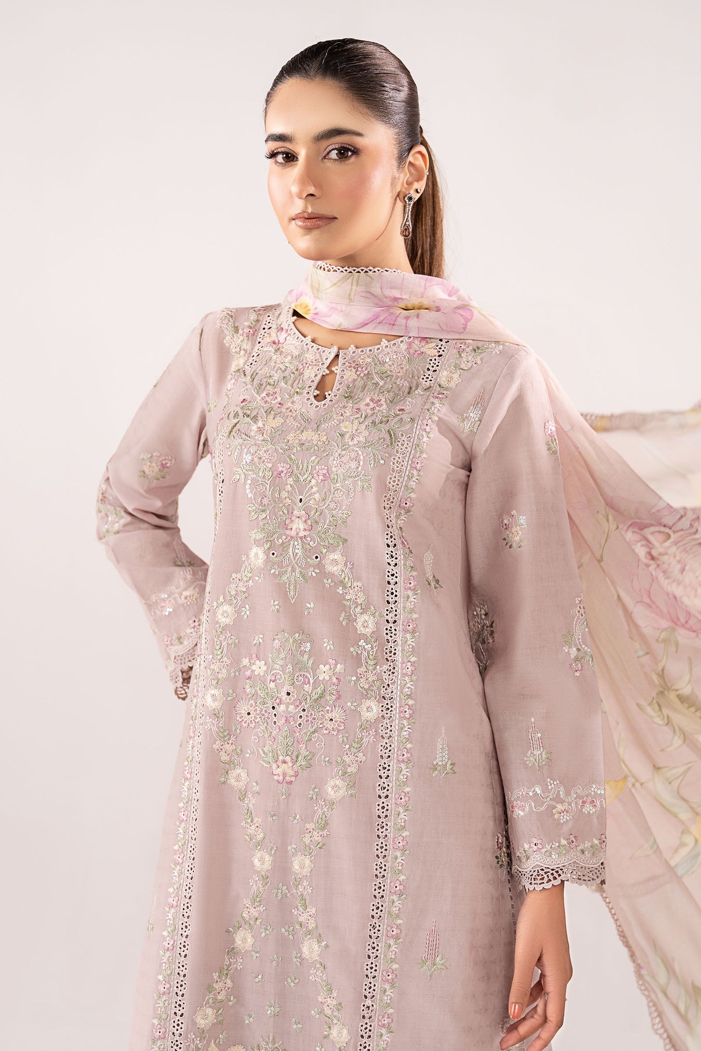 3 Piece Embroidered Dobby Jacquard Suit