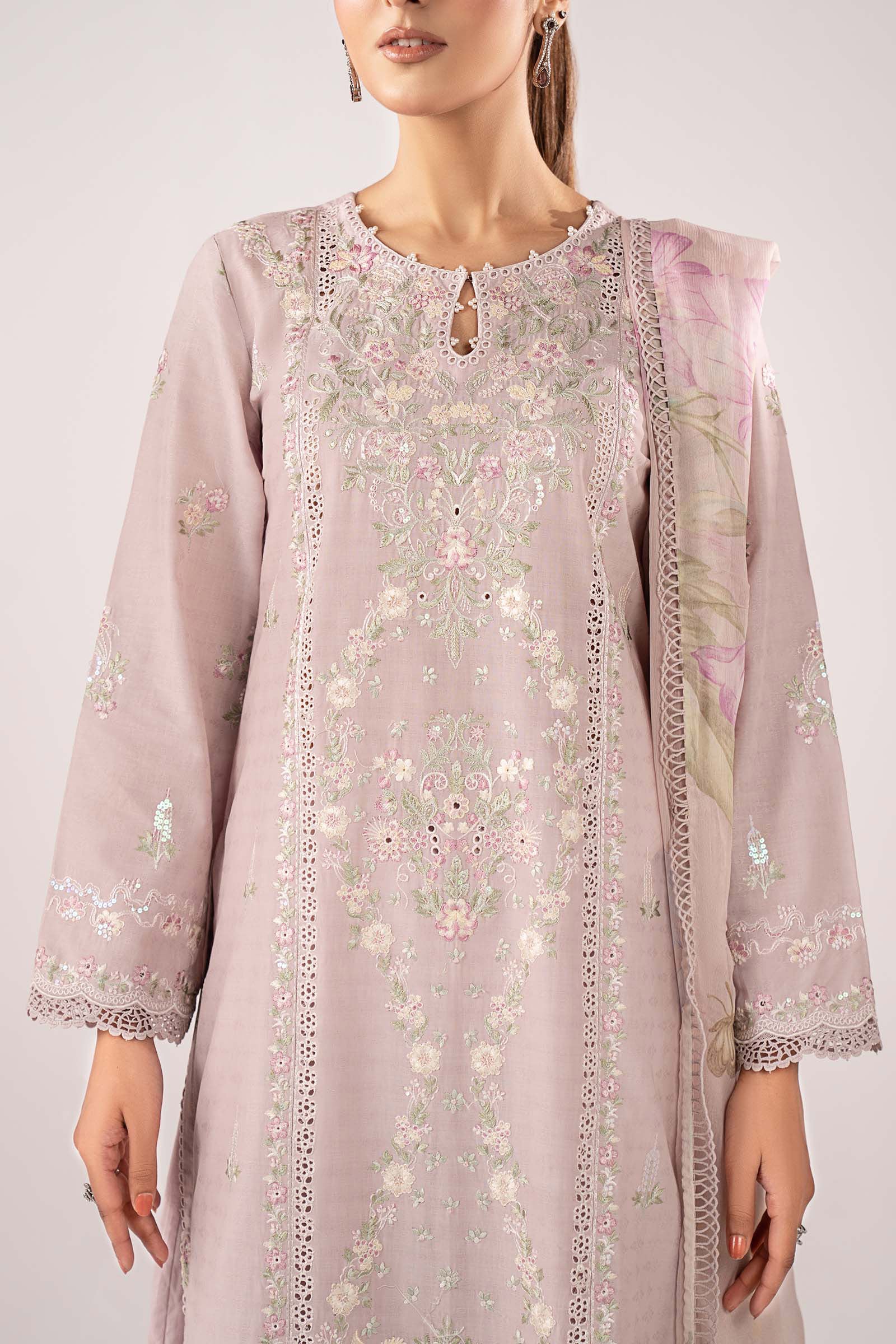 3 Piece Embroidered Dobby Jacquard Suit