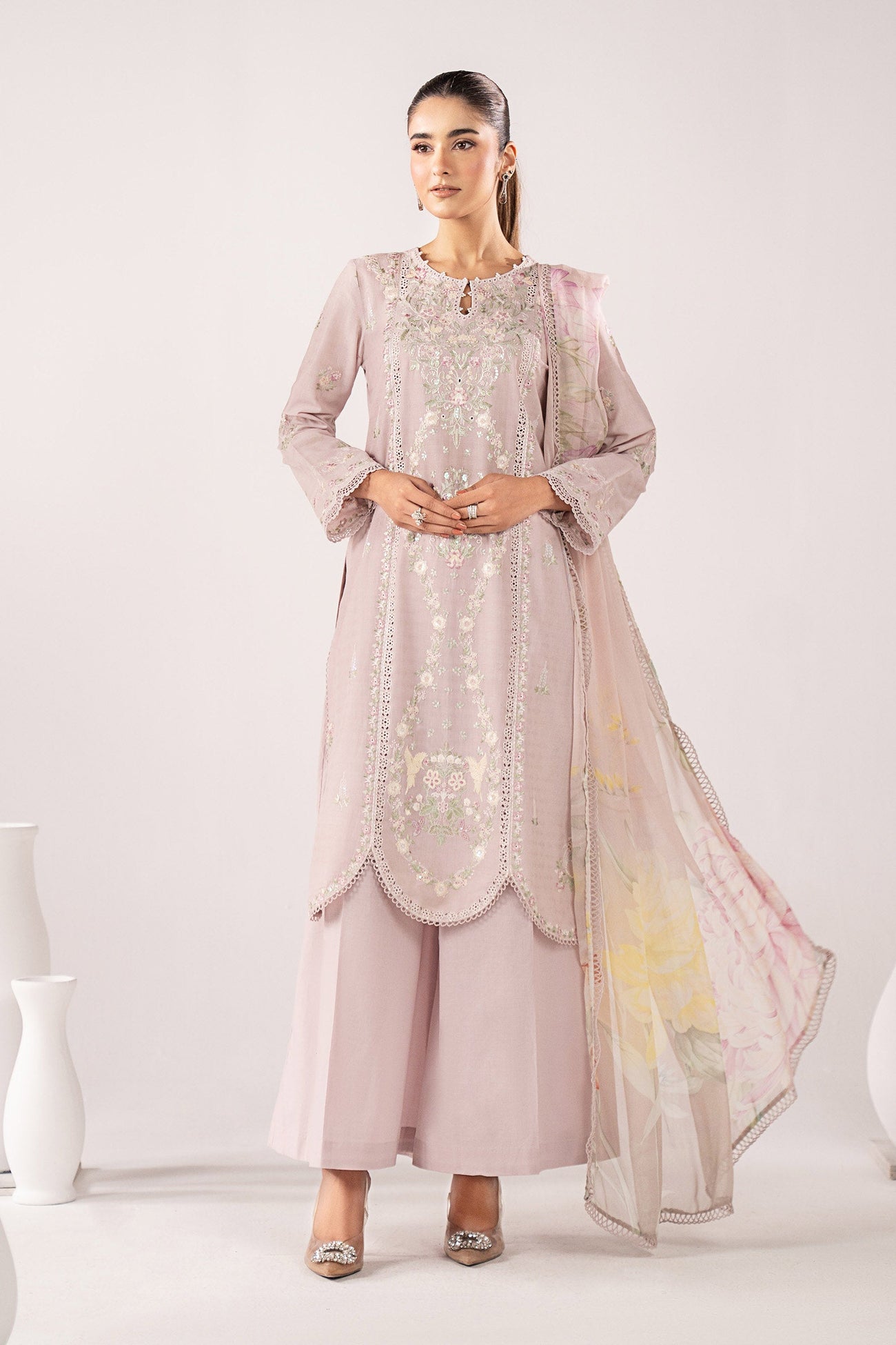 3 Piece Embroidered Dobby Jacquard Suit