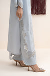 3 Piece Embroidered Raw Silk Suit