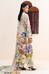 3 Piece Embroidered Raw Silk Suit
