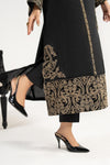 2 Piece Embroidered Raw Silk Suit