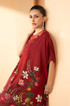 2 Piece Embroidered Raw Silk Suit