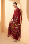 2 Piece Embroidered Raw Silk Suit