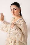 3 Piece Embroidered Raw Silk Suit