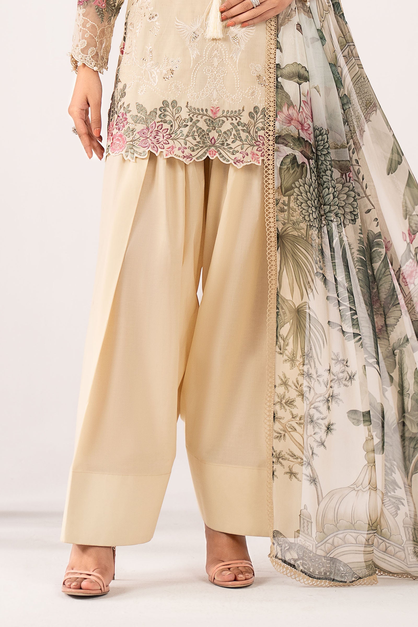 3 Piece Embroidered Dobby Lawn Suit
