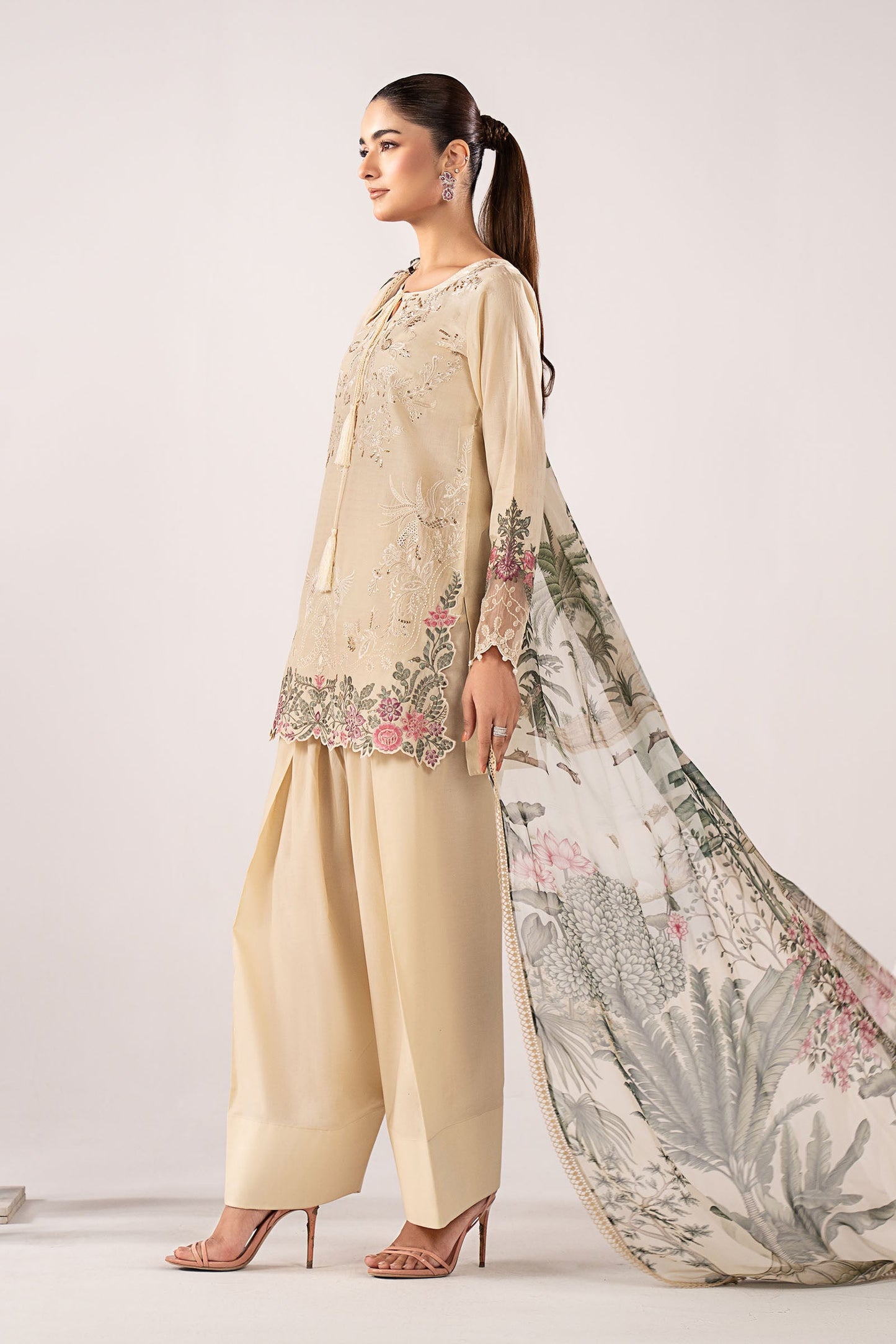 3 Piece Embroidered Dobby Lawn Suit