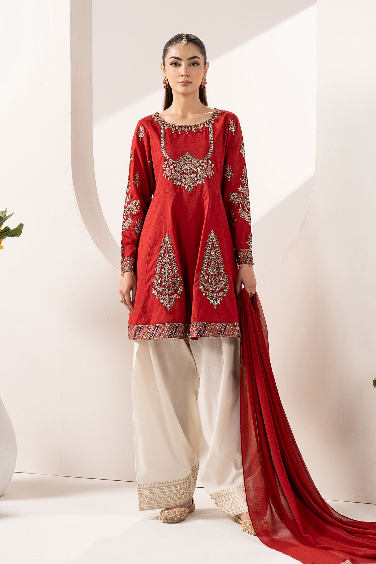 3 Piece Embroidered Dobby Lawn Suit