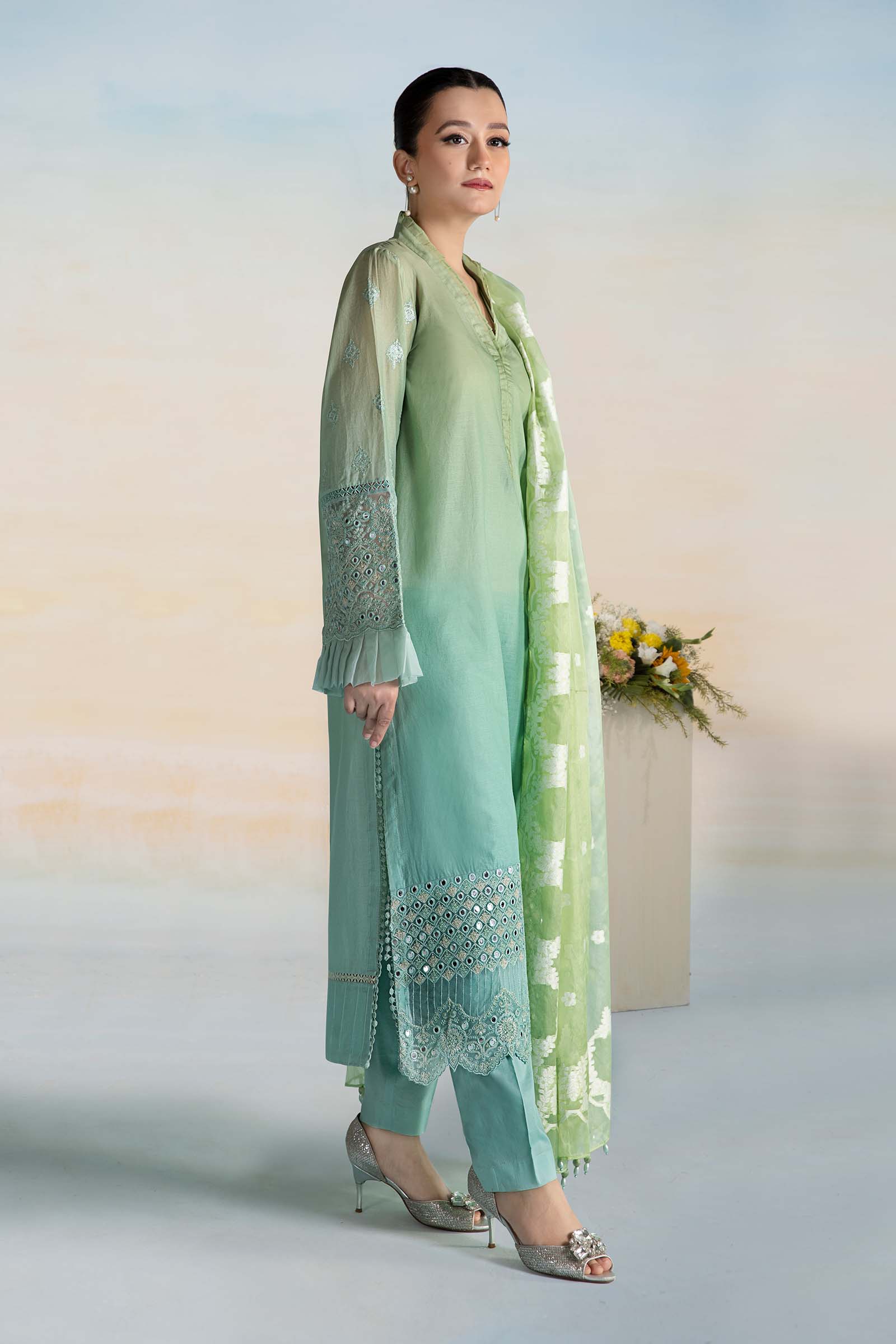 3 Piece Dyed Lawn Suit