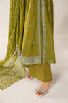 3 Piece Embroidered Jacquard Broshia Suit