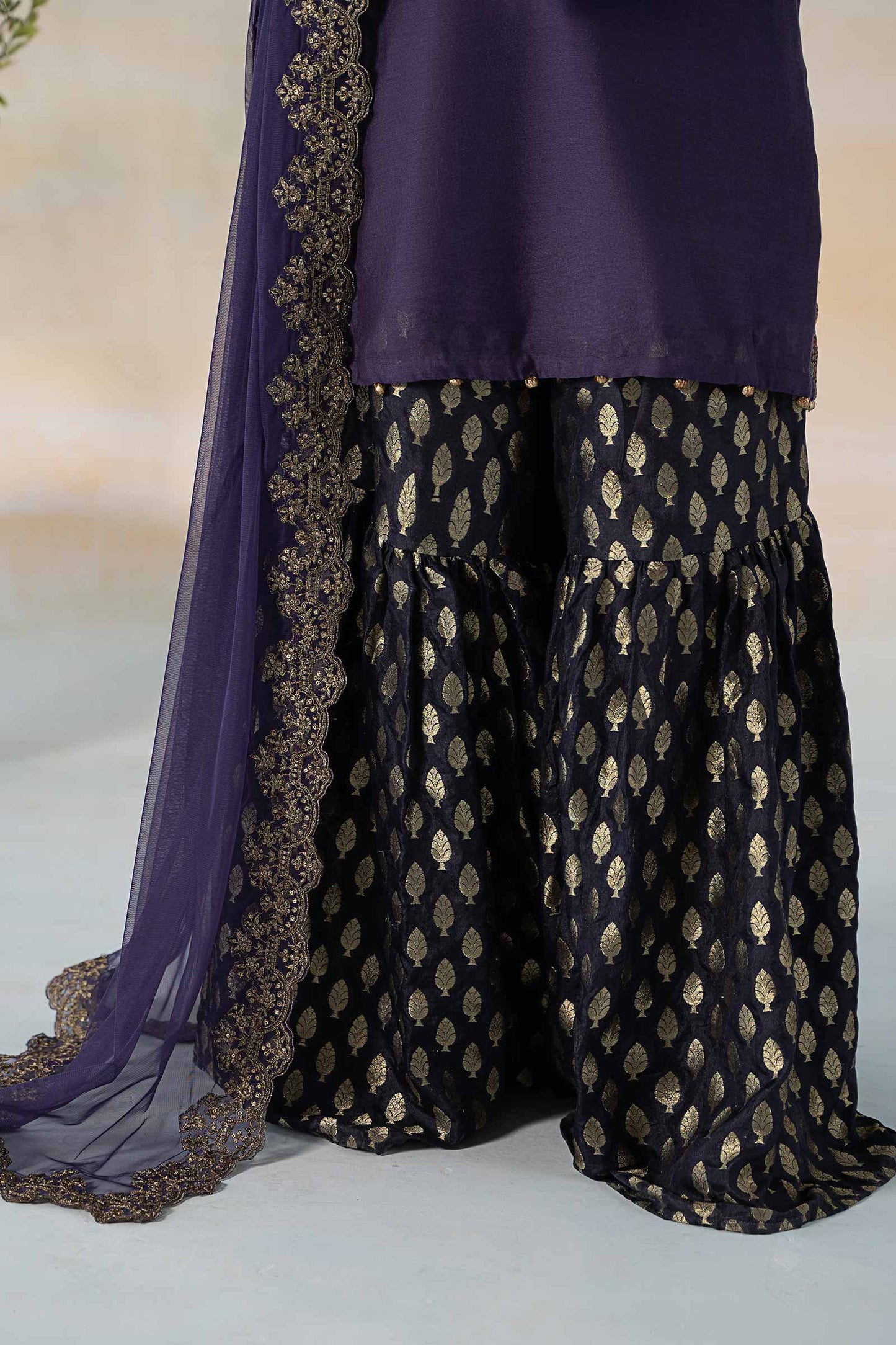 3 Piece Dyed Paper Cotton Suit