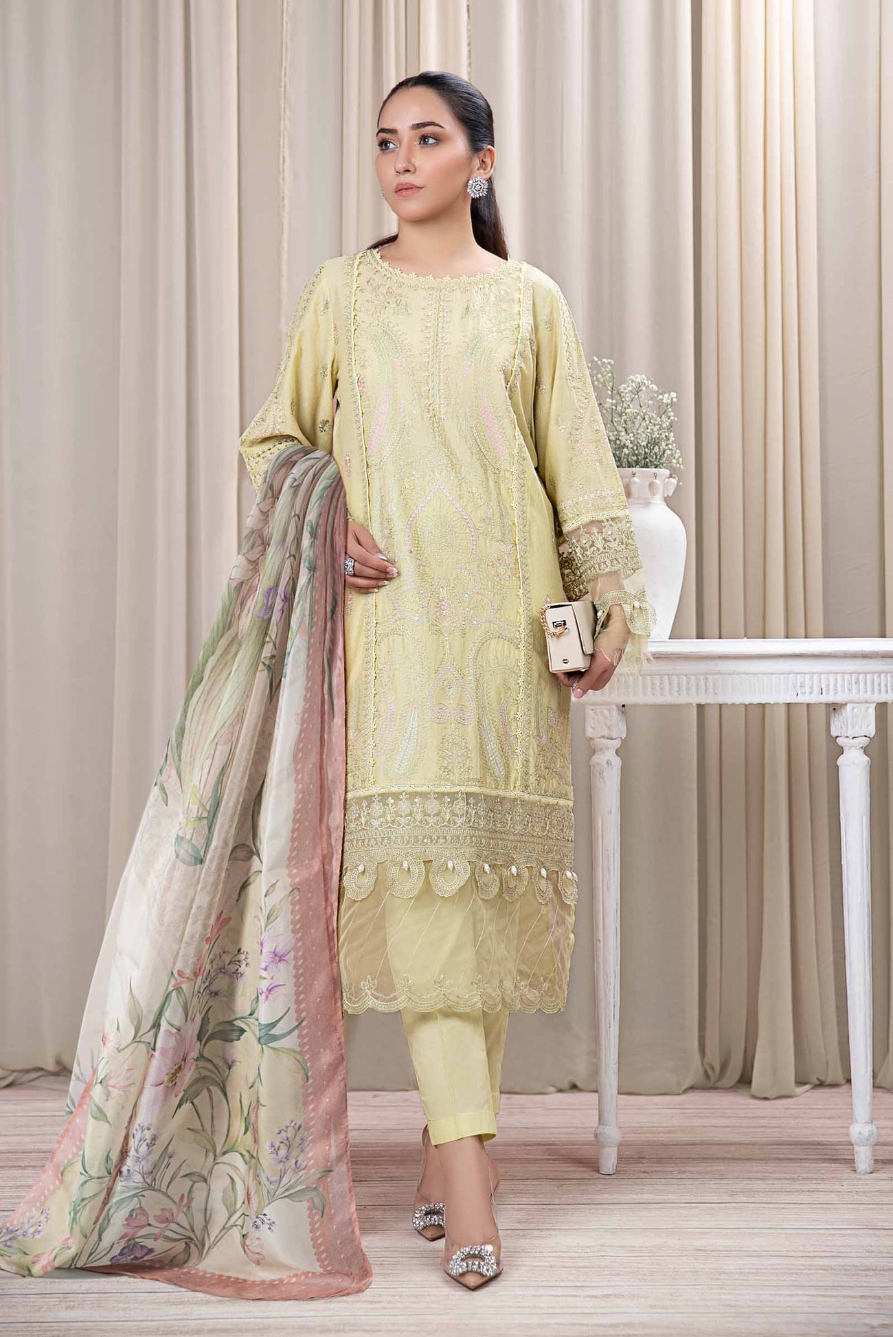 3 Piece Dyed Self Jacquard Suit