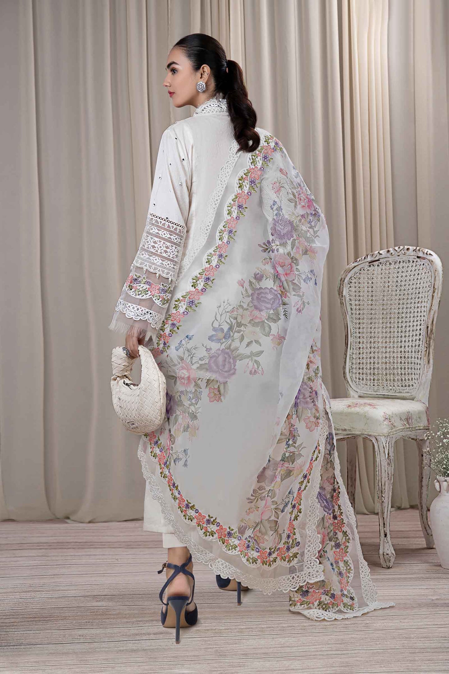 3 Piece Embroidered Dobby Suit