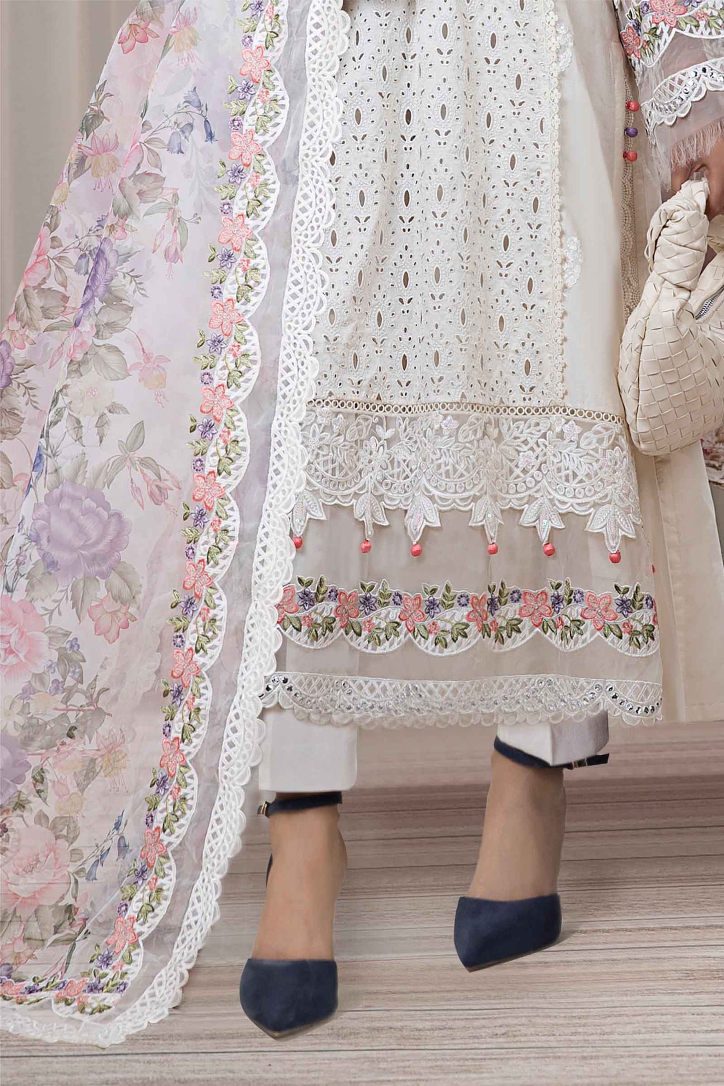 3 Piece Embroidered Dobby Suit