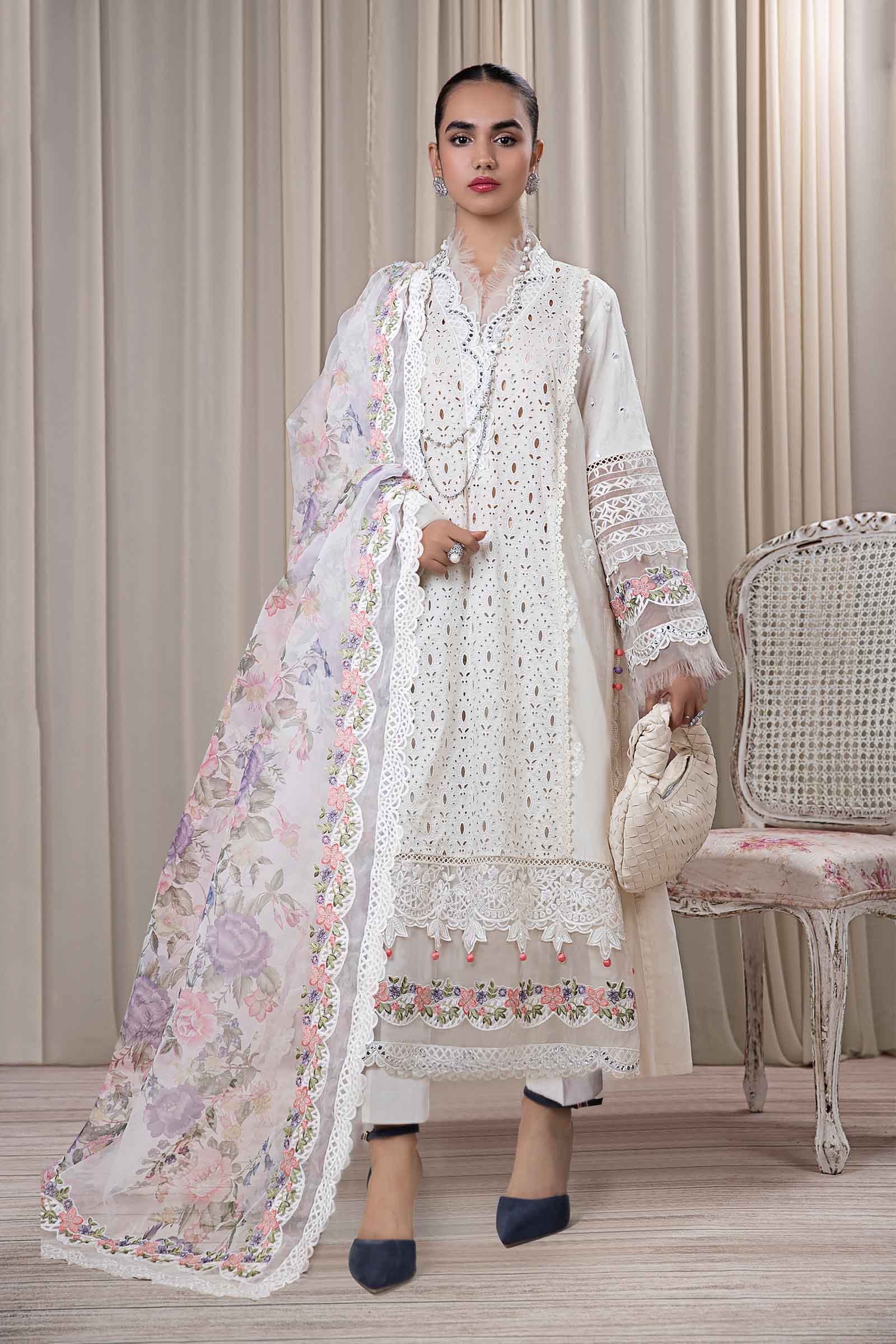 3 Piece Embroidered Dobby Suit
