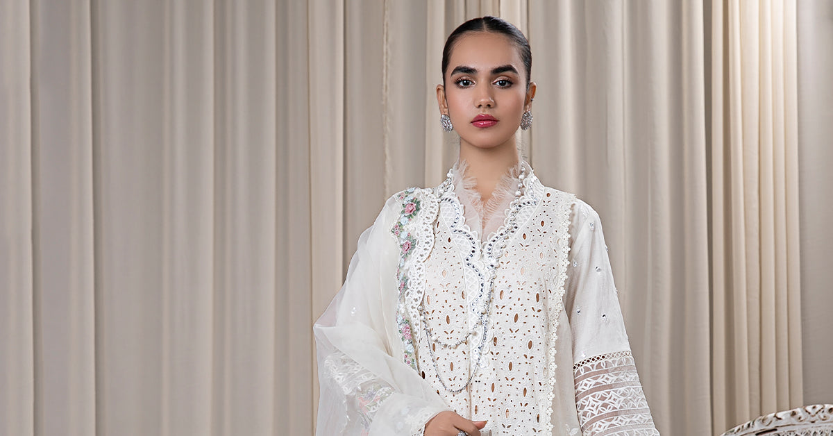 3 Piece Embroidered Dobby Suit