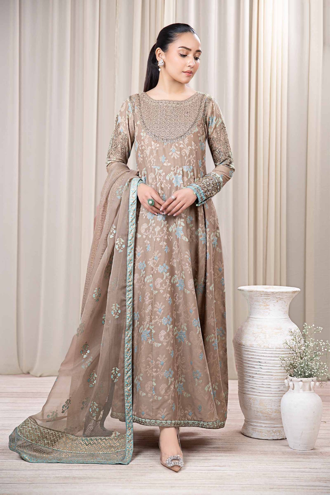 3 Piece Dyed Jacquard Broshia Suit